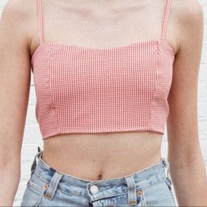 Red gingham crop top brandy Melville